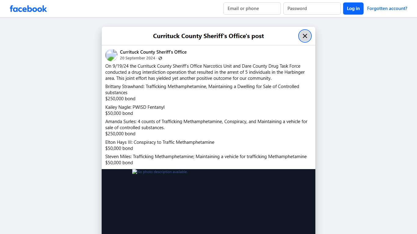 On 9/19/24 the... - Currituck County Sheriff's Office | Facebook